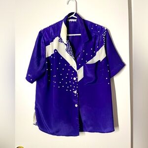 Adorable Purple/White Blouse